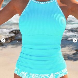 Women's Aqua Blue Halter Swimsuit